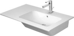 Раковина DURAVIT ME by Starck 83х49х18 см, подвесная, прямоугольная, санфарфор, с крылом, чаша справа, цвет белый, без отверстия под смеситель, слив/перелив, правая