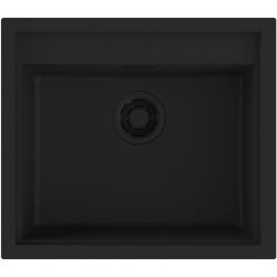 Мойка кухонная Omoikiri Sintesi 57-GB, 57х50 см, врезная, из керамики (Artceramic), прямоугольная, цвет графит, без отверстия под смеситель, без крыла, слив-перелив, врезная в столещницу, для кухни