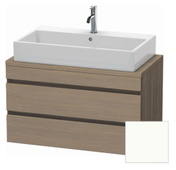 Тумба под раковину для консоли/столешницы Duravit DuraStyle 90х47,8х51,2 см, подвесная, ДСП, цвет: дуб терра/белый матовый, 2 выдвижных ящика, прямоугольная