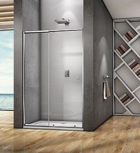 Душевое ограждение BAS  LIRA WTW-110-C-CH 110х185 см, прозрачное стекло, профиль хром, правое/левое, плоское/от стены до стены/дверь, раздвижное