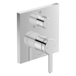 Смеситель для душа Duravit C.1, однорычажный, скрытого монтажа, 15х15 см, керамический, 2 функции, настенный/встраиваемый, без излива, без шланга/лейки, квадратный, латунь, цвет хром, лицевая часть, для душа/ванной