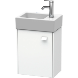 Тумба под раковину Duravit Brioso, 36,4х23,9х57 см, напольная, цвет: белый матовый, 1 распашная дверца/одностворчатая, стеклянная полка, ДСП, прямоугольная, левая, в ванную комнату