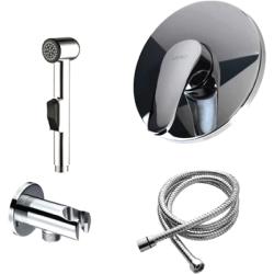 Смеситель Esko Kansasс с гигиеническим душем, для унитаза/биде, однорычажный, скрытого монтажа/встраиваемый, настенный, керамический, латунь, цвет хром