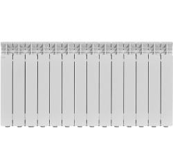 Радиатор алюминиевый Stout GAMMA 500 (14 секций), боковое подключение, мощность 2562 Вт, настенный, цвет белый глянец, для отопления квартиры, дома
