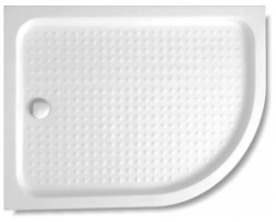 Душевой поддон Cezares Tray A, 120х90х15 см, ассиметричный/угловой, левосторонний/левый, акриловый, низкий, белый, с бортиком, с антискользящим покрытием, литой, литьевой, для душа