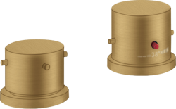 Смеситель для ванны Axor Starck термостатический, с рукоятками zero, монтаж на борт ванны, скрытый, без излива, без шланга/лейки, латунь, цвет шлифованное золото, на 2 отверстия, для 2-х потребителей