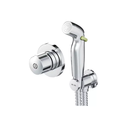 Смеситель с гигиеническим душем AM.PM X-Joy TouchReel, встраиваемый, нажимной, керамический, без излива, с гибким шлангом/лейкой, латунь, цвет хром