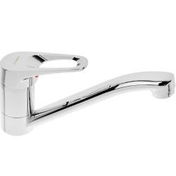 Смеситель для кухни/мойки Accoona, однорычажный, поворотный, керамический, длина излива 206 мм, латунь, цвет хром