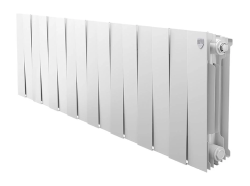 Радиатор отопления Royal Thermo PianoForte 300 Bianco Traffico (16 секций) биметаллический, боковое подключение, для квартиры, дома, водяные, мощность 1845 Вт, настенный, батарея, белый