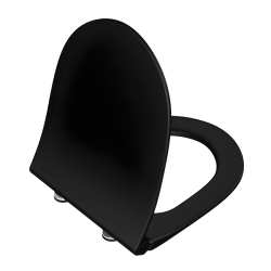 Cидение для унитаза Vitra Sento, 368х40х452 мм, дюропласт, с микролифтом, цвет- черный матовый, с крышкой, округлое, стульчак, для унитаза