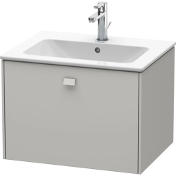 Тумба под раковину Duravit Brioso, 62х47,9х44,2 см, подвесная, 1 выдвижной ящик, ДСП, цвет: бетонно-серый, шкафчик навесной, механизм доводчика, прямоугольная, правая/левая, в ванную комнату