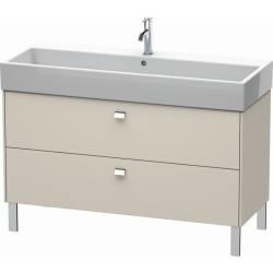 Тумба под раковину Duravit Brioso, 122х46,9х69,3 см, напольная, цвет: графит матовый/хром, 2 выдвижных ящика, ДСП, прямоугольная, левая/правая, в ванную комнату