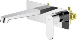 Смеситель для раковины/умывальника Aquatek Оберон встраиваемый, однорычажный, неповоротный, латунь, длина излива 184 мм, керамический, цвет хром