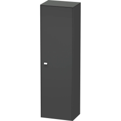 Пенал Duravit Brioso R, 52x36x177 см, подвесной, (правый), с дверцей, с полкой, со стеклянными полками, цвет: графит матовый/хром, в ванную комнату