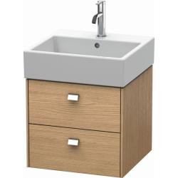 Тумба/шкафчик для консоли/столешницы Duravit Brioso под раковину 42х48х44,2 см, подвесная, ДСП, цвет: дуб европейский/хром, 2 выдвижных ящика, прямоугольная