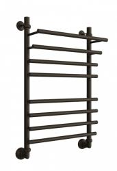 Полотенцесушитель Двин F Primo 80/50, водяной (1"-3/4"-1/2" К3  черный матовый), универсальное подключение, нержавеющая сталь, настенный, форма лесенка, цвет черный матовый, к отоплению и ГВС, для отопления, обогрева в ванной