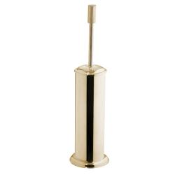 Ерш для унитаза Boheme Royal Cristal Black, напольный, латунь/сталь/стекло, форма округлая, для туалета/унитаза, с туалетной щеткой, в ванную/туалет, цвет золото