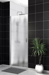 Душевая дверь BelBagno Uno, 60х190 см, шиншилла стекло/профиль хром, в нишу, универсальная установка, закаленное стекло, распашная