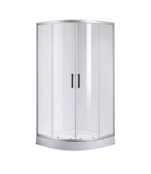 Душевой уголок Olive's Mino 90х90х192,5 см поддон ABS - пластик, полукруг, алюминиевый профиль матовый хром, стекло прозрачное 4 мм раздвижной MN-90PСCS-SD-C