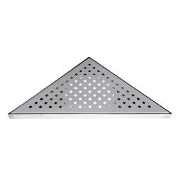 Решетка Metaleks AQUA MAX для душевого трапа 26х26х37 см, цвет хром, для душа в полу, перфорированная, нержавеющая сталь, треугольная