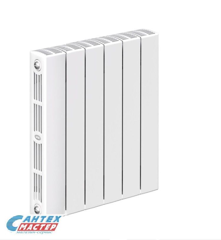 Радиатор отопления RIFAR SUPReMO 800 (6 секций) биметаллический, боковое подключение, для квартиры, водяные, мощность 1776 Вт, настенный, батарея (Рифар)