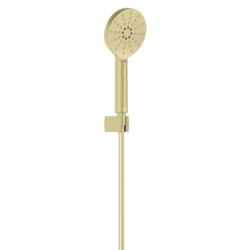 Душевой гарнитур Aquatek Оберон комплект: ручной душ/шланг для душа/держатель для душа, пластик, цвет шлифованное золото, наружного монтажа, настенный, для душа/ванной