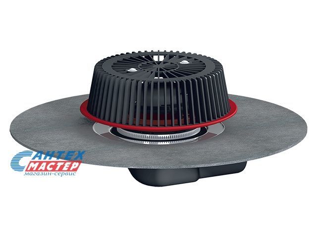 Кровельная воронка Ду75 для аварийного водостока, c отсекателем воздуха, с горизонтальным выпуском, HL 64HPowerSafe