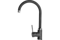 Смеситель для кухни/мойки EMAR, однорычажный, керамический картридж, высокий, с поворотным изливом, длина излива 210 мм, латунь, цвет антрацит