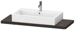 Столешница Duravit Brioso, для консоли, консольное полотно, 80х48 см, ДСП, прямоугольная, цвет: каштан темный,  для одной раковины/умывальника/рукомойника, 1 вырез под раковину, установка по центру