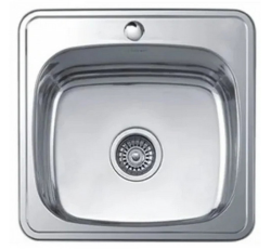 Мойка Ledeme 38х38 0,6х160 врезная с сифоном 3 1/2" глянцевая L93838-6