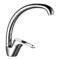 Смеситель для кухни/мойки VIEIR, однорычажный, поворотный, керамический, длина излива 203 мм, латунь, цвет хром