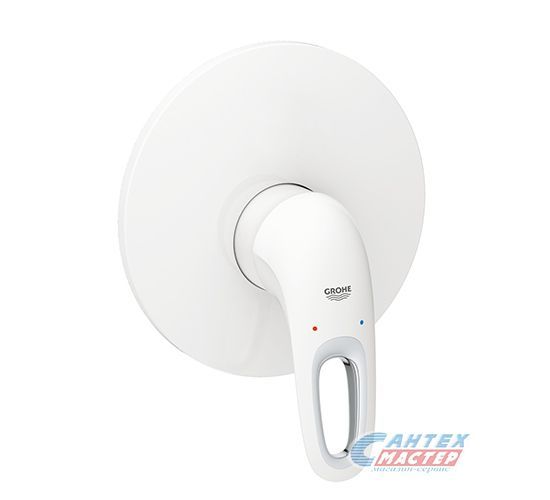 Смеситель для душа Grohe Eurostyle New однорычажный, скрытого монтажа, керамический, настенный, без излива/шланга/лейки, латунь, цвет белая луна/хром