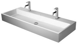 Раковина DURAVIT Vero Air WonderGliss 100х47х17 см, подвесная, прямоугольная, санфарфор, цвет белый, 2 отверстия под 2 смесителя, антигрязевое покрытие, без перелива