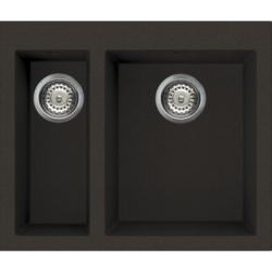 Мойка кухонная Omoikiri Bosen 59-2-DC, две чаши, 50х59 см, врезная, из искусственного гранита (Tetogranit), прямоугольная, цвет темный шоколад, без отверстия под смеситель, без крыла, слив-перелив, врезная под столещницу, для кухни