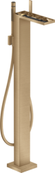 Смеситель для ванны Axor MyEdition напольный, однорычажный, без панели, неповоротный, латунный, длина излива 19,6 см, керамический, цвет шлифованная бронза, с душевым шлангом/держателем/лейкой