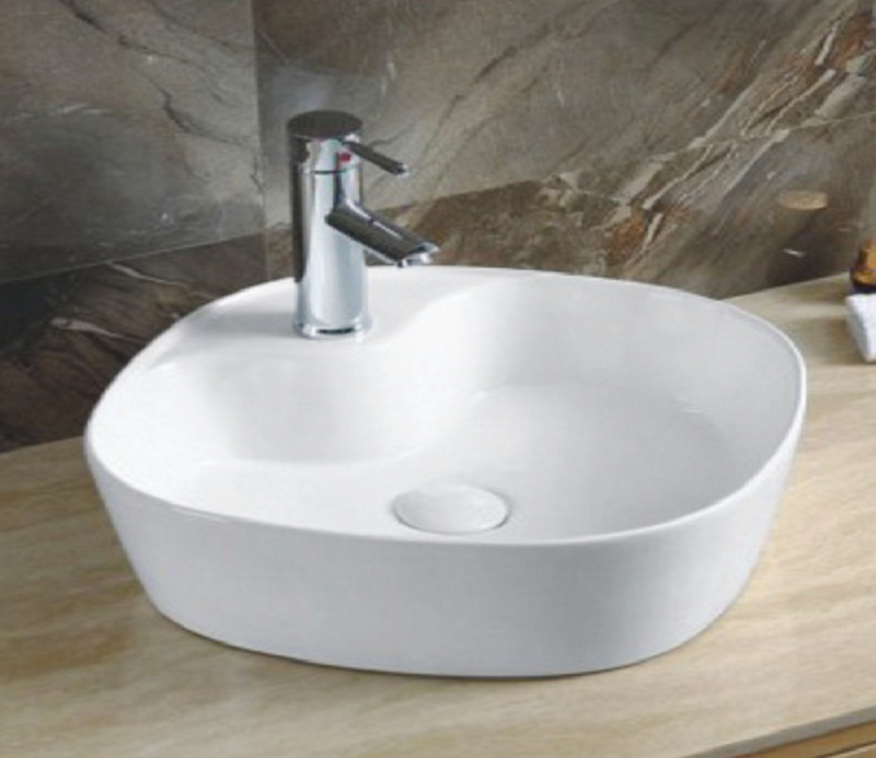 Раковина для ванной CeramaLux 9442 43,5х14,5х43,5 накладная, квадратная, керамическая/фарфоровая, цвет белый, с отверстием под смеситель, без слива-перелива