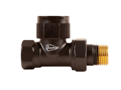 Клапан термостатический Arrowhead Black прямой 1/2"вн.- нр. (черный) запорный радиаторный, латунь