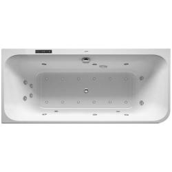 Ванна Duravit Happy D.2 Plus 180х80 см гидромассажная, пристенная, акриловая, цвет: белый/графит матовый, с ножками/сливом-переливом/фронтальной панелью, прямоугольная/угловая, с системой гидромассажа Combi-System L, два наклона для спины, левая