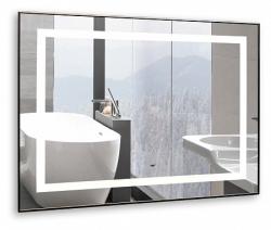 Зеркало Silver Мirrors Саурон, 80х60 см, с LED/ЛЕД-подсветкой, прямоугольное, выключатель сенсорный с функцией диммера, для ванны
