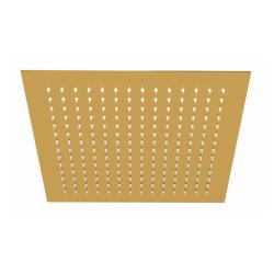 Верхний душ WasserKRAFT Sauer, потолочный/настенный монтаж, квадратный, с 1 режимом, размер 300х300 мм, нержавеющая сталь, цвет: золото, для душа/ванной, душевой