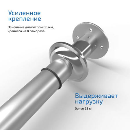 Карниз Тритон 1450x700 для ванны, нержавеющая сталь, Г-образный, хром Щ0000052837