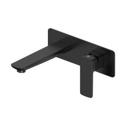 Смеситель для раковины/умывальника Oliveeka D Line скрытого монтажа, однорычажный, неповоротный, латунь, длина излива 184 мм, керамический, цвет черный матовый