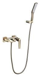 Смеситель для ванны/душа Boheme Venturo, однорычажный, настенный, керамический, неповоротный, длина излива 184 мм, латунь, цвет золото