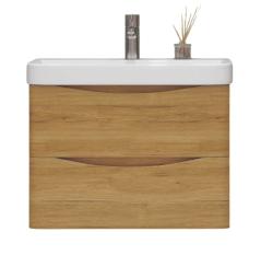 Тумба под раковину Velvex Clay 600-0-2, 590х343х491 мм подвесная, цвет дуб верона, 2 выдвижных ящика, подходит раковина 9595-60, универсальная, в ванную комнату