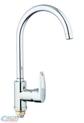 Смеситель для кухни/мойки G-lauf однорычажный, поворотный, керамический, с высоким изливом, длина 171 мм, латунь, цвет хром, кухонный, хромированный, вертикальный, однорукий, одноручный, однозахватный, одноручковые, кран, комплект, сантехника