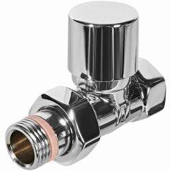 Клапан регулирующий Stout Design 1/2" (вентиль) запорно-балансировочный, цвет хром, прямой, ручной, регулируемый, с полусгоном, сгоном, американкой, для радиатора отопления