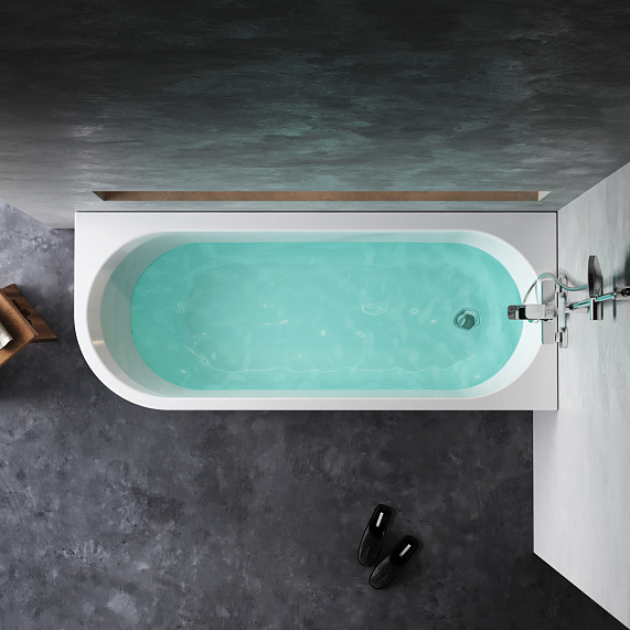 Ванна Am.Pm X-Joy 170x70 см акриловая, цвет белая, (без гидромассажа), с каркасом и панелью, асимметричная, правосторонняя, угловая