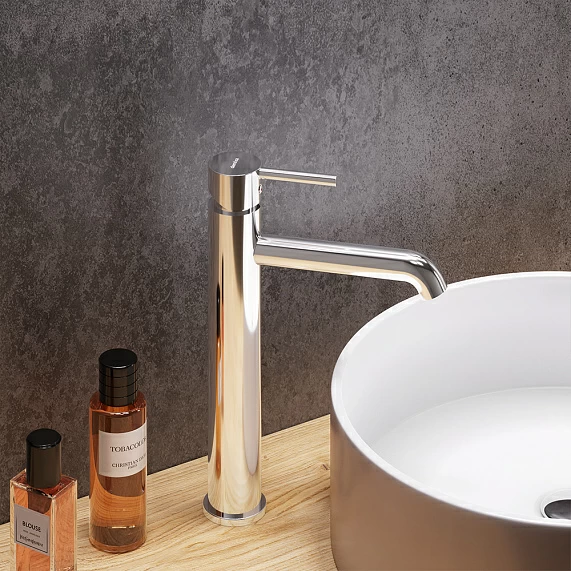 Смеситель для раковины/умывальника Damixa Scandinavian Pure, однорычажный, неповоротный, керамический картридж, высокий, длина излива 170 мм, латунь, цвет хром