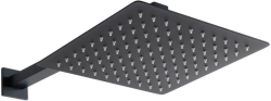 Верхний душ Allen Brau Infinity на подвижном шарнире, держатель 380 мм, квадратная форма, размер 250х250 мм, цвет черный матовый, латунь, монтаж на стену