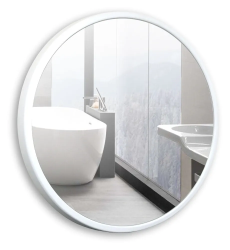 Зеркало Silver Мirrors Манхэттен, 77х77 см, круглое, металлическая рама, цвет-белый, для ванны